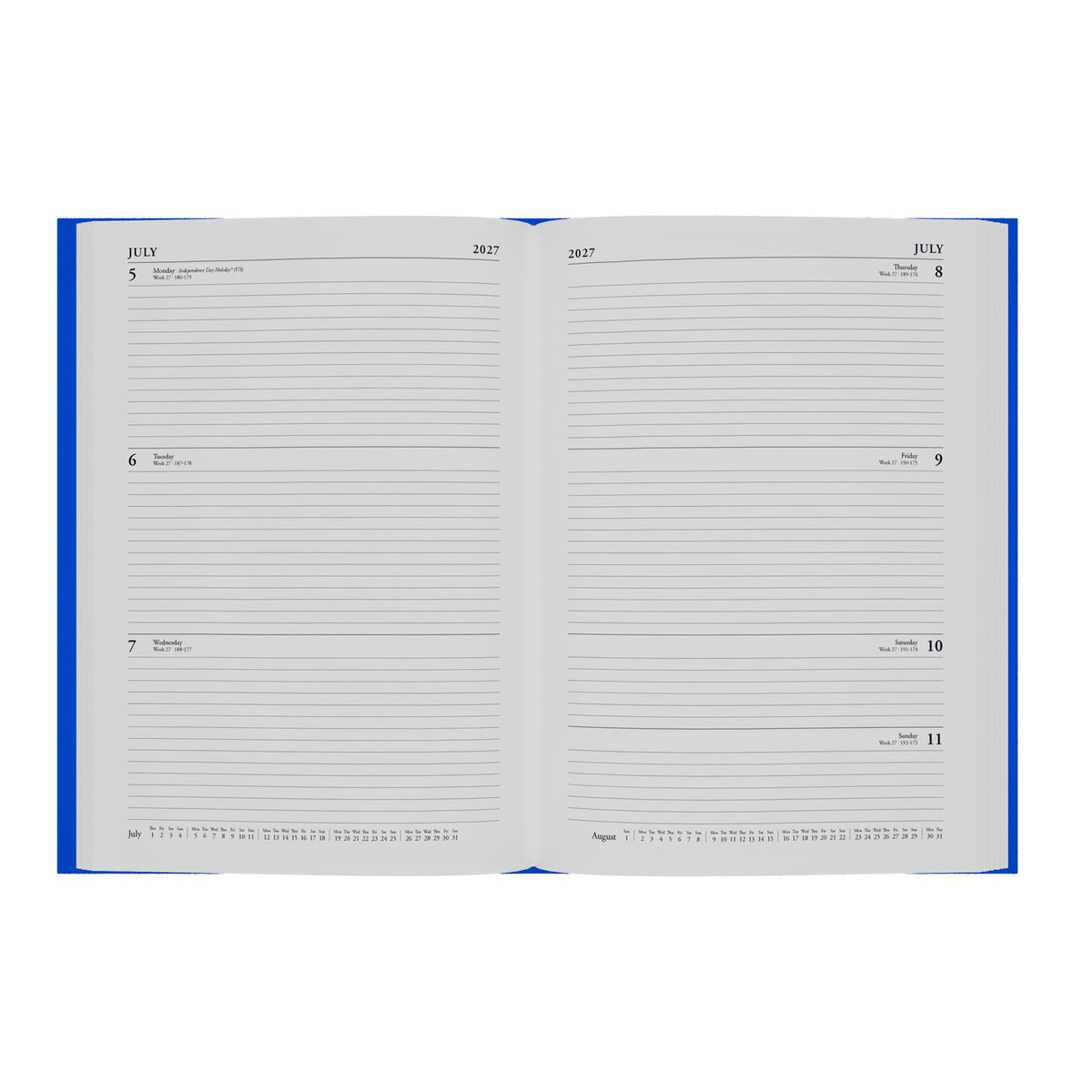 2027 Calendar Year Planner - 12 Month A4 Week-to-View Diary - Hard Cover - Collins Debden Essential Range