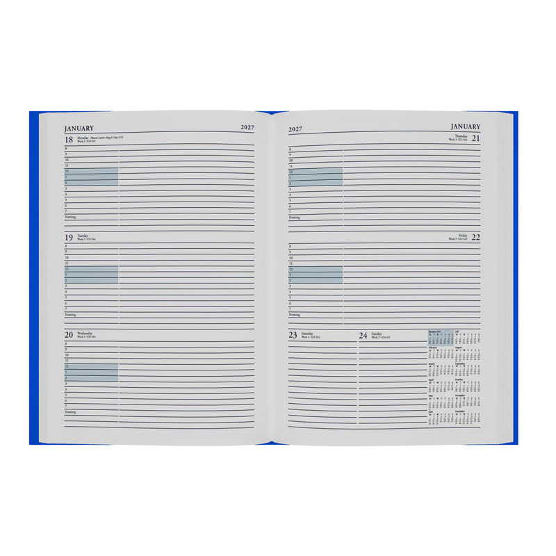 2026-2027 - Mid/Academic Year Planner - 13 Month A4 Week-to-View with Appointments - Yellow - Collins Debden Essential Range