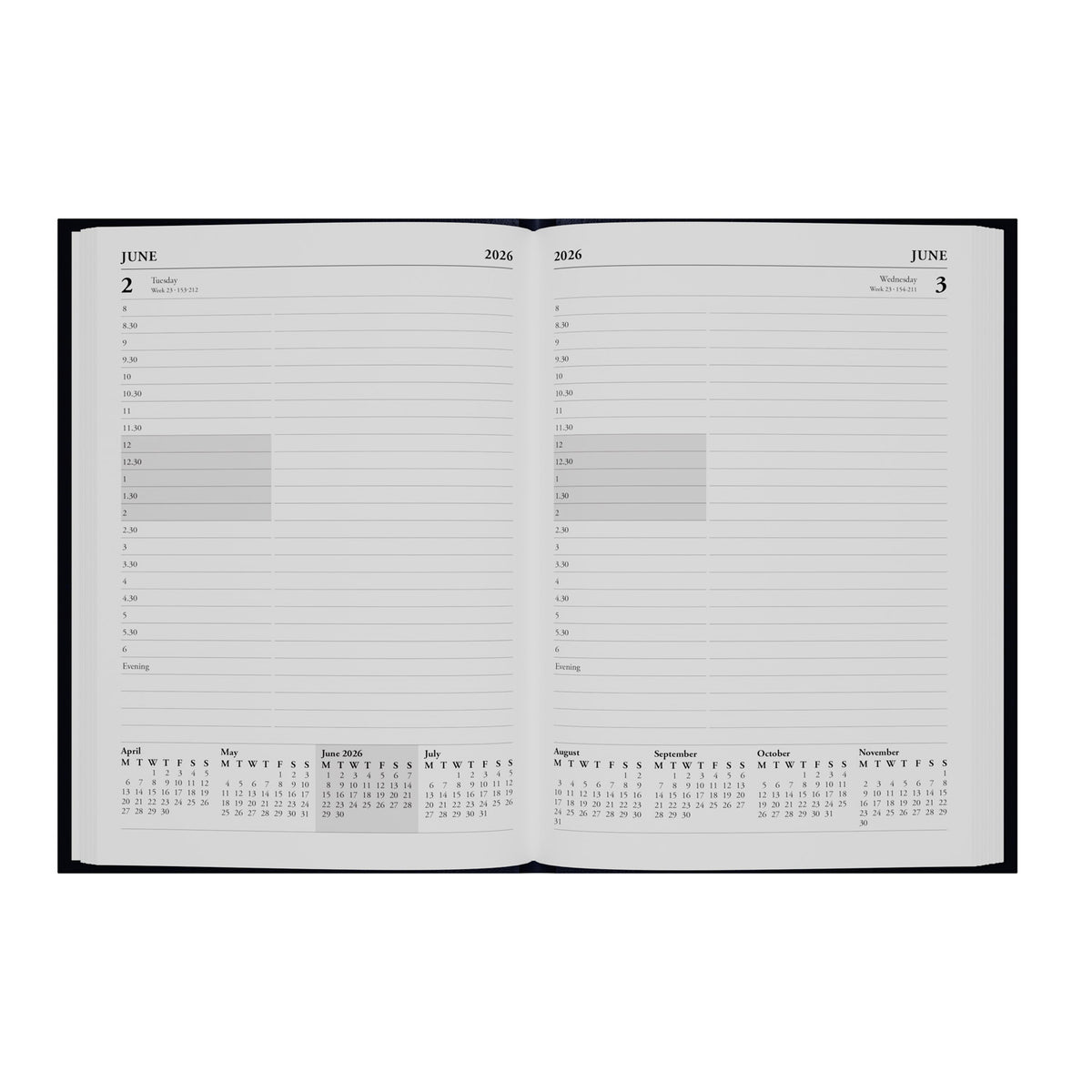 Essential - A5 Day-to-Page Diary with Appointments - 2026 Calendar Year Planner