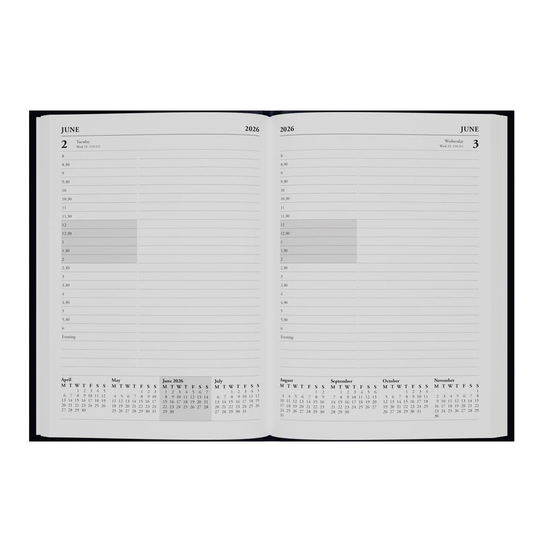 Essential - A5 Day-to-Page Diary with Appointments - 2026 Calendar Year Planner