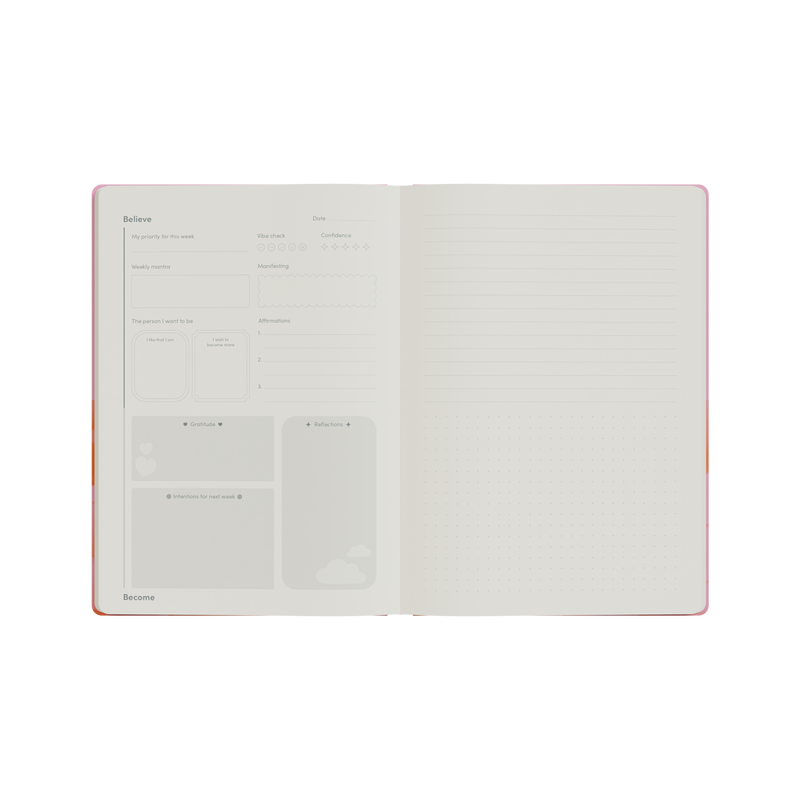 Believe and Become Manifestation Journal, A5 - Pink