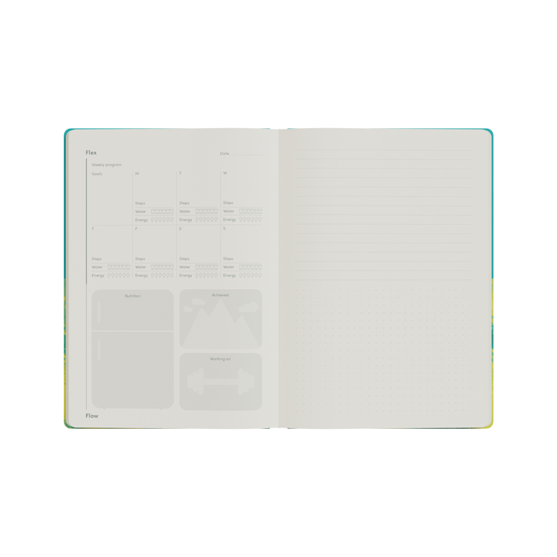 Flex and Flow Fitness Journal, A5 - Teal