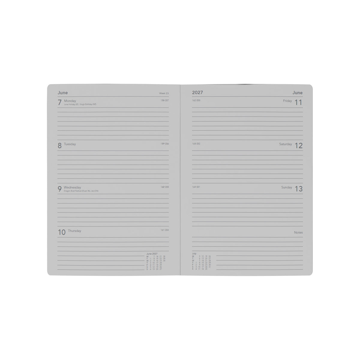 2027 Calendar Year Planner - 12 Month A5 Week-to-View Diary - Hard Cover - Dog's - Collins Debden Maru Range (MR153.DG-27)