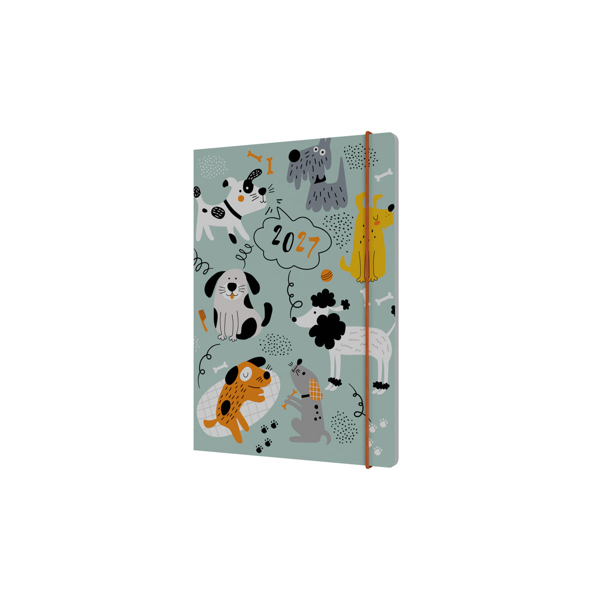 2027 Calendar Year Planner - 12 Month A5 Week-to-View Diary - Hard Cover - Dog's - Collins Debden Maru Range (MR153.DG-27)