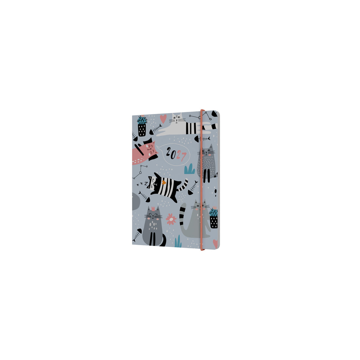 2027 Calendar Year Planner - 12 Month A6 Week-to-View Diary - Hard Cover - Cat's - Collins Debden Maru Range (MR163.CT-27)
