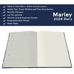 Marley - A5 Week to View 2024 Diary and Bullet Journal