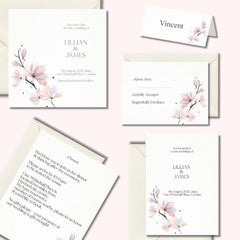 Pink Magnolia Info Card - Blank