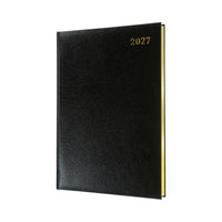 2027 Calendar Year Planner - 12 Month Quarto Week-to-View Diary - Hard Cover in Black - Collins Debden Business Range (QB7.99-27)