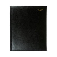 2027 Calendar Year Planner - 12 Month Quarto Week-to-View Diary - Hard Cover in Black - Collins Debden Business Range (QB7.99-27)