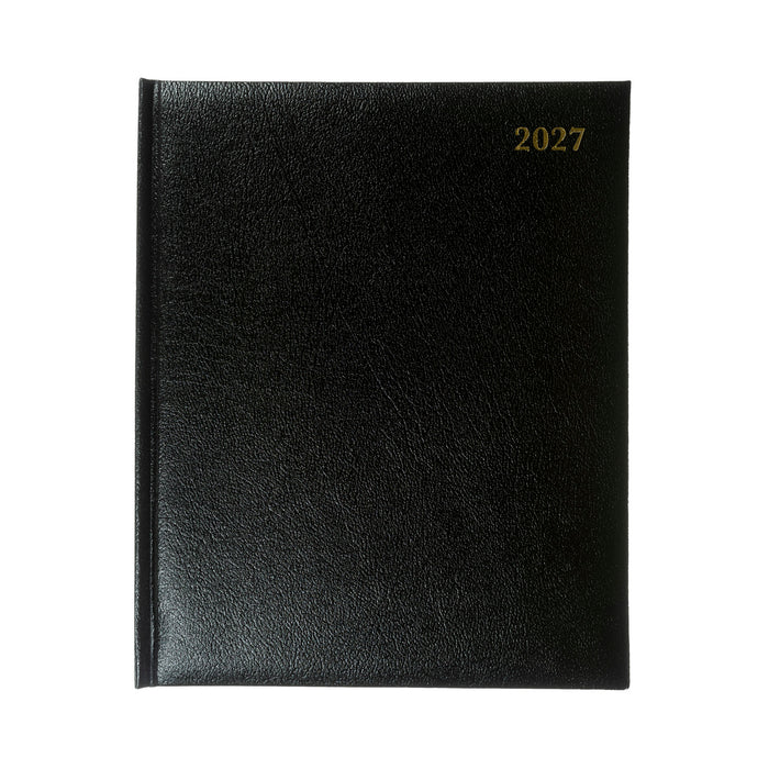 2027 Calendar Year Planner - 12 Month Quarto Week-to-View Diary - Hard Cover in Black - Collins Debden Business Range (QB7.99-27)