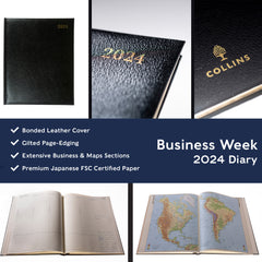 Collins Management - 2024 Quarto Business Week-to-View Diary with Appointments (QB7-24)