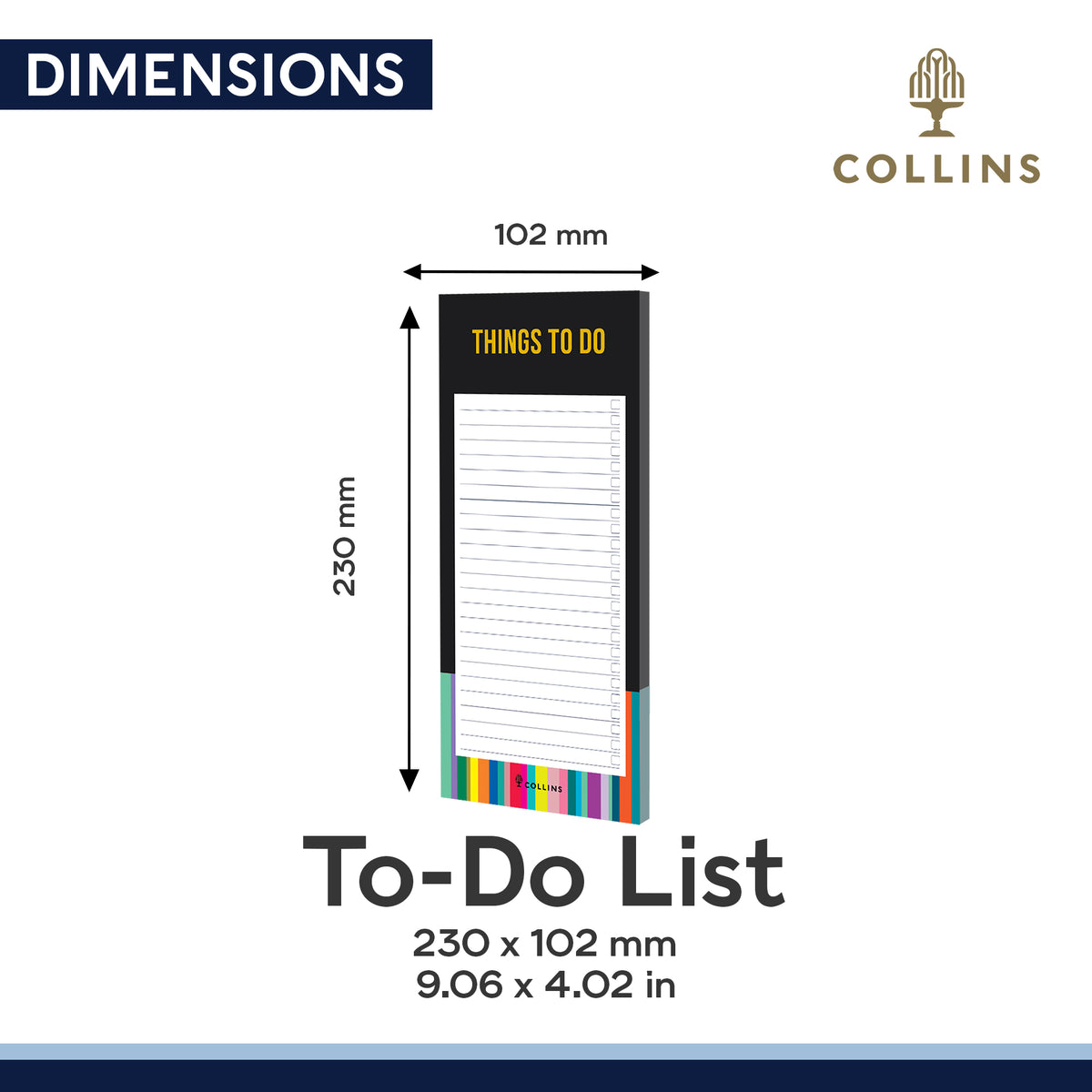 Edge Rainbow - Slim Magnetic To Do List Pad (ED1STD)