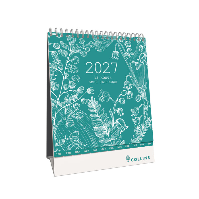 2027 Calendar - 12 Month Desk Month-to-View Calendar - Collins Debden Tara Range (TADC-27)