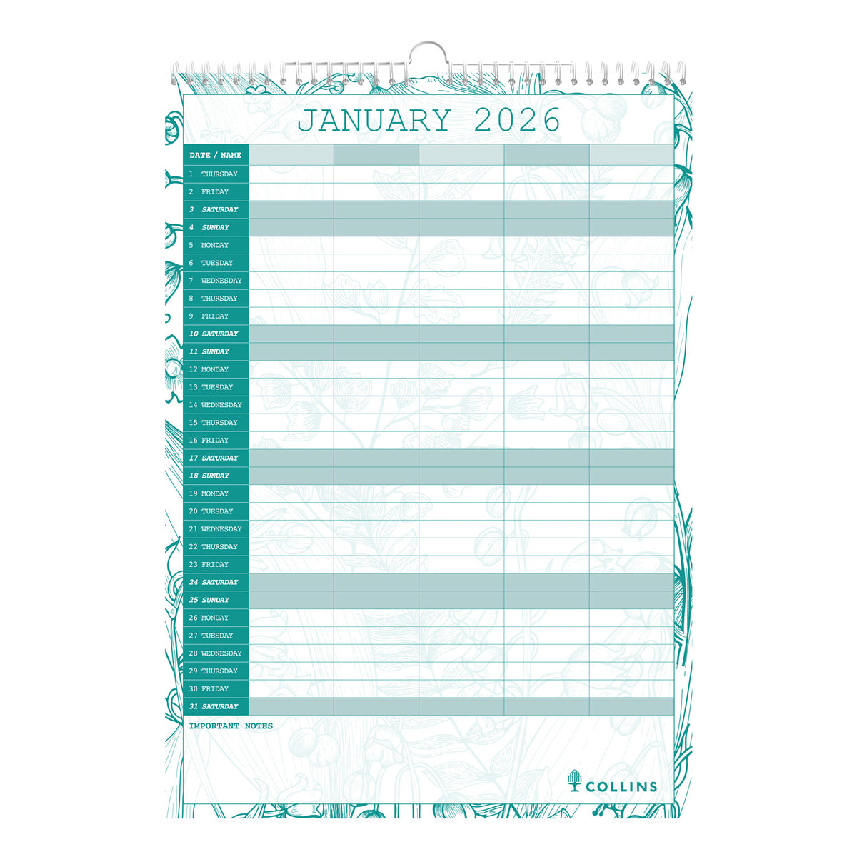 Tara Monthly Wall Calendar- 2026