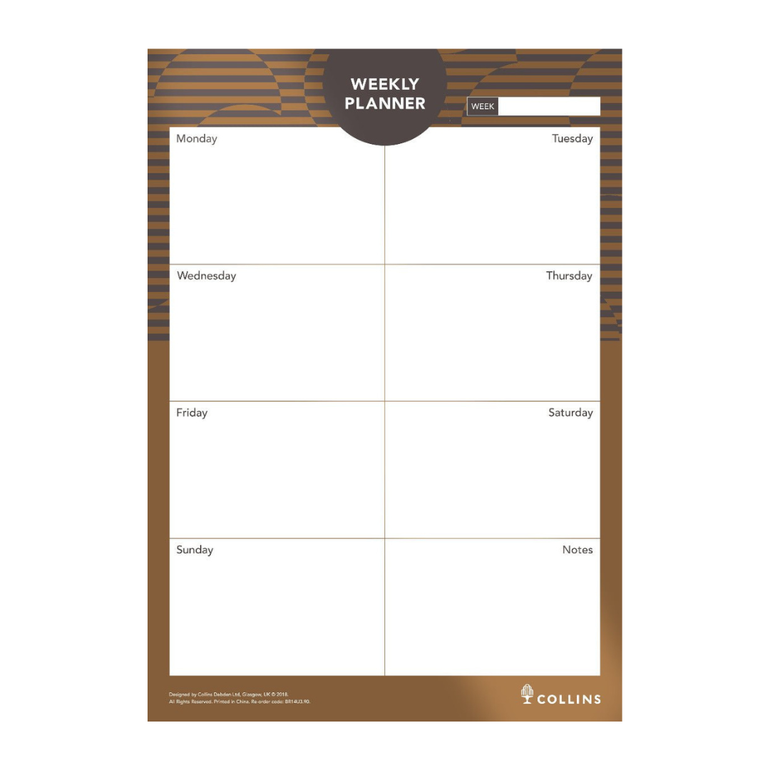 Brilliance  -  Weekly Planner Pad A4 Weekly - Brown (BR14U3.90)