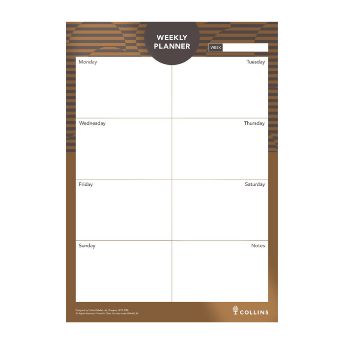 Brilliance  -  Weekly Planner Pad A4 Weekly - Brown (BR14U3.90)