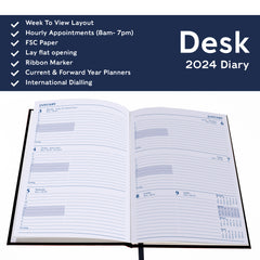 Collins Desk - 2024 A4 Week-to-View Business Diary with Appointments (A40-24)