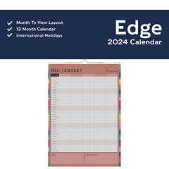 Collins Edge Rainbow - 2024 Family Wall Calendar (EDFC135-24)