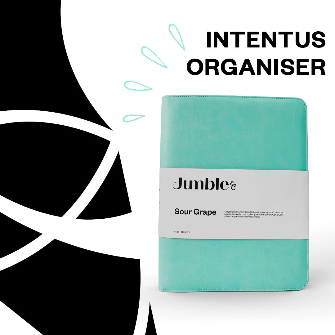 Intentus Organiser A4 PU Leather-Like Folder with Ruled Refill Pad