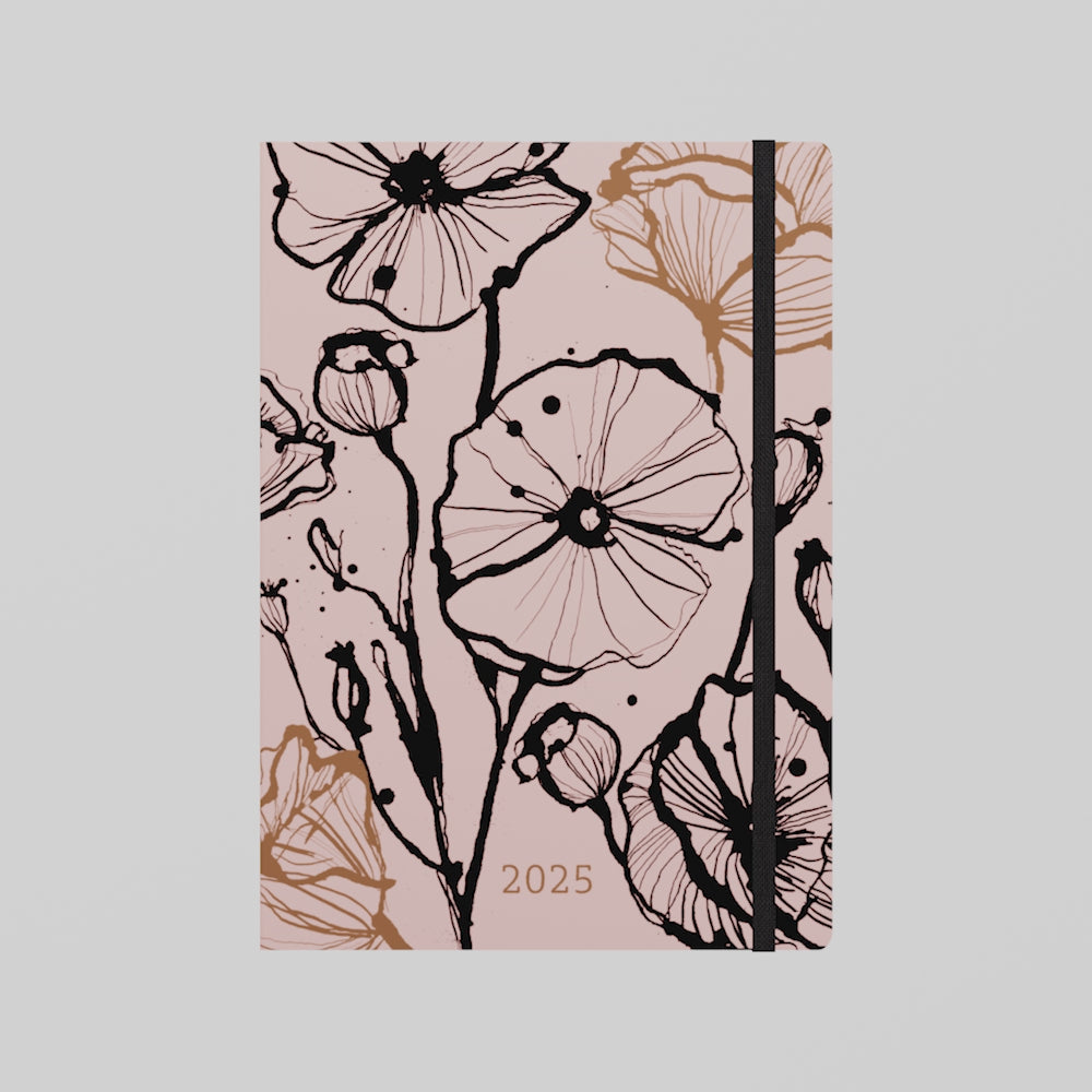 Abstract Botanicals - A5 Week-To-View Diary - 2025 Calendar Year Planner