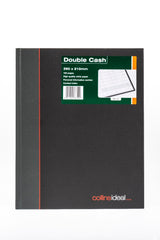 Ideal - Quarto Cashbook Casebound  Double Cash - 192 Pages  - Black (574)