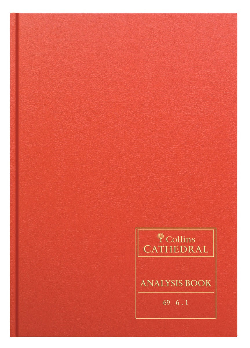 Cathedral -  Accounts Book 6 Cash Columns  - Red (69/6.1)