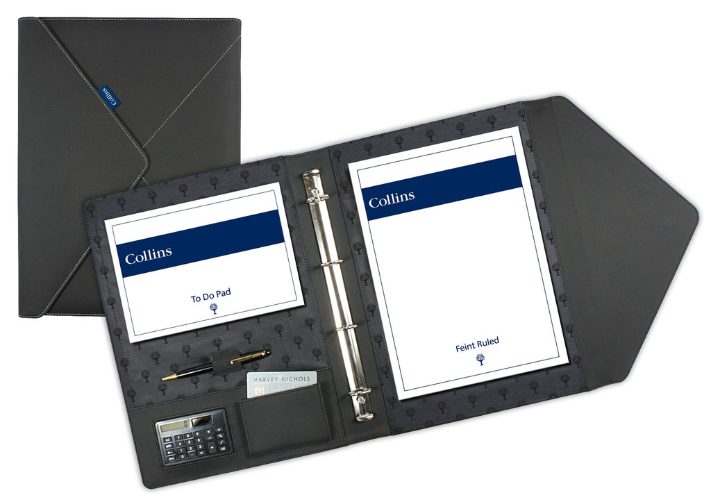 Collins Conference Folder - Conference Ringbinder with Flap - Charcoal ...
