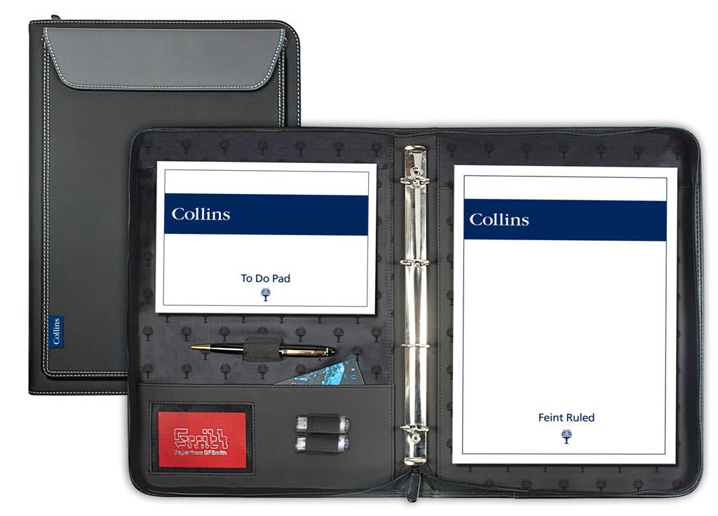 Conference Folder - Conference Ringbinder with Pocket  - Charcoal A4 (7021)