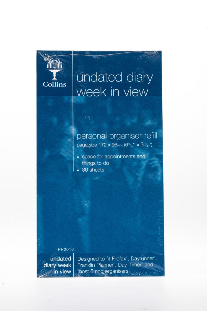 Personal Organiser - Weekly Undated Refill Pack (PR2016)